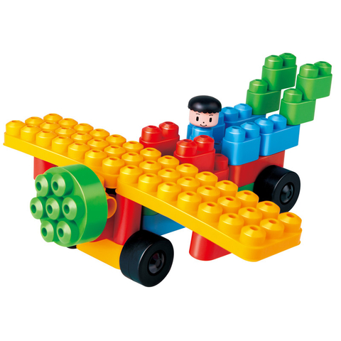Hape PolyM Zoo Keeper ’n’ Cars | 40 Piece Building Brick Animal Vehicle Toy Set with Figurines & Accessories
