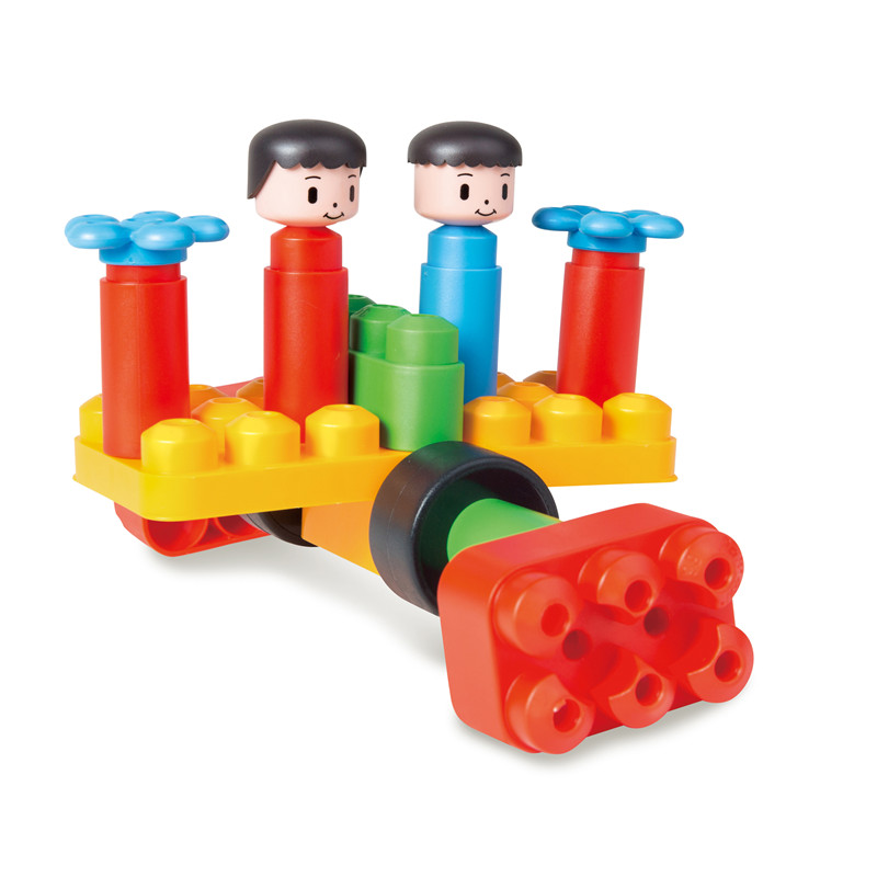 Hape PolyM Adventure Playground Kit | 110 Piece Building Brick Toy Set with Figurines & Accessories