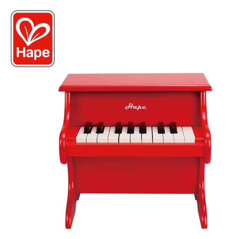 Hape Playful Piano Toy | 18 Keys Wooden Mini Musical Instrument Toy, Red
