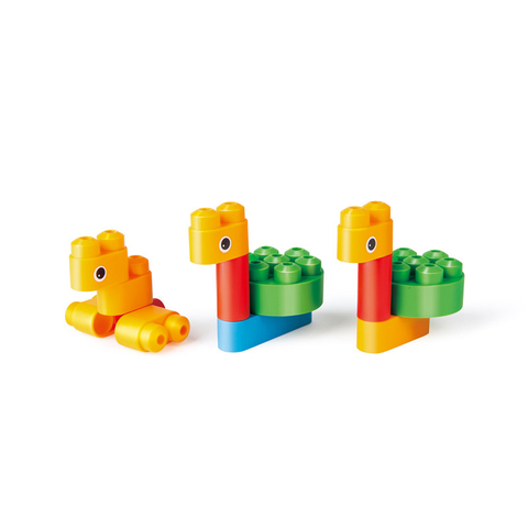 Hape PolyM Birds ’n’ Beasts | 13 Piece Building Brick Animal Toy Set with Stickers & Accessories